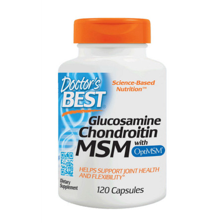 Для суглобів і зв'язок Doctor's Best Glucosamine Chondroitin MSM with OptiMSM, 120 капсул