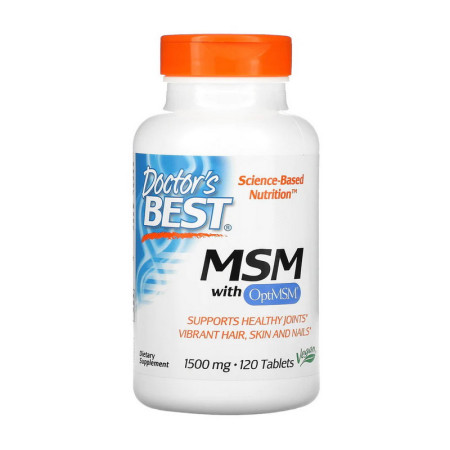 Для зв'язок і суглобів Doctor's Best MSM with OptiMSM 1500 mg, 120 таблеток Для зв'язок і суглобів Doctor's Best MSM with OptiMSM 1500 mg, 120 таблеток