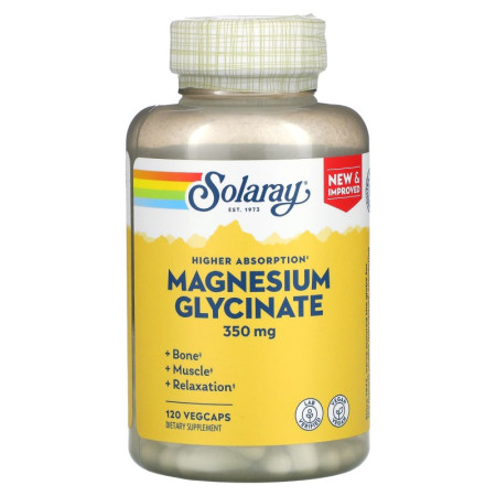 Магній гліцинат Solaray Magnesium Glycinate 350 mg, 120 капсул
