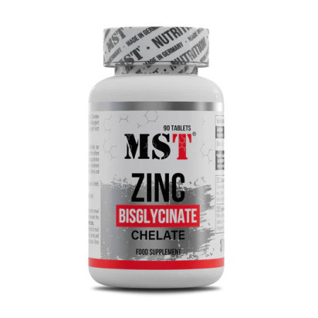 Цинк бесгліцинат MST Nutrition Zinc Bisglycinate Chelate 25 mg, 90 таблеток