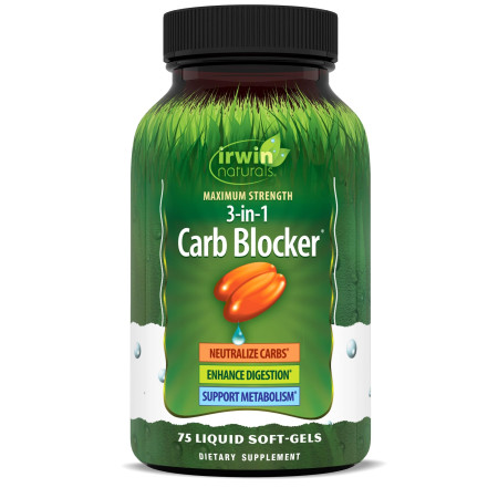 Блокатор жирів і вуглеводів Irwin Naturals Carb Blockers, 75 капсул Блокатор жирів і вуглеводів Irwin Naturals Carb Blockers, 75 капсул
