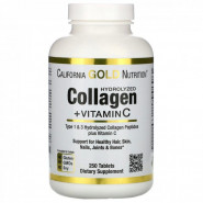 Гідролізований колаген California Gold Nutrition Hydrolyzed Collagen Peptides + Vitamin C, 250 таблеток