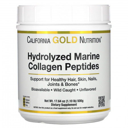 Морський колаген California Gold Nutrition Hydrolyzed Marine Collagen Peptides, 200 грам