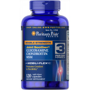 Для суглобів і зв'язок Puritan's Pride Double Strength Glucosamine,Chondroitin with MSM, 120 капсул